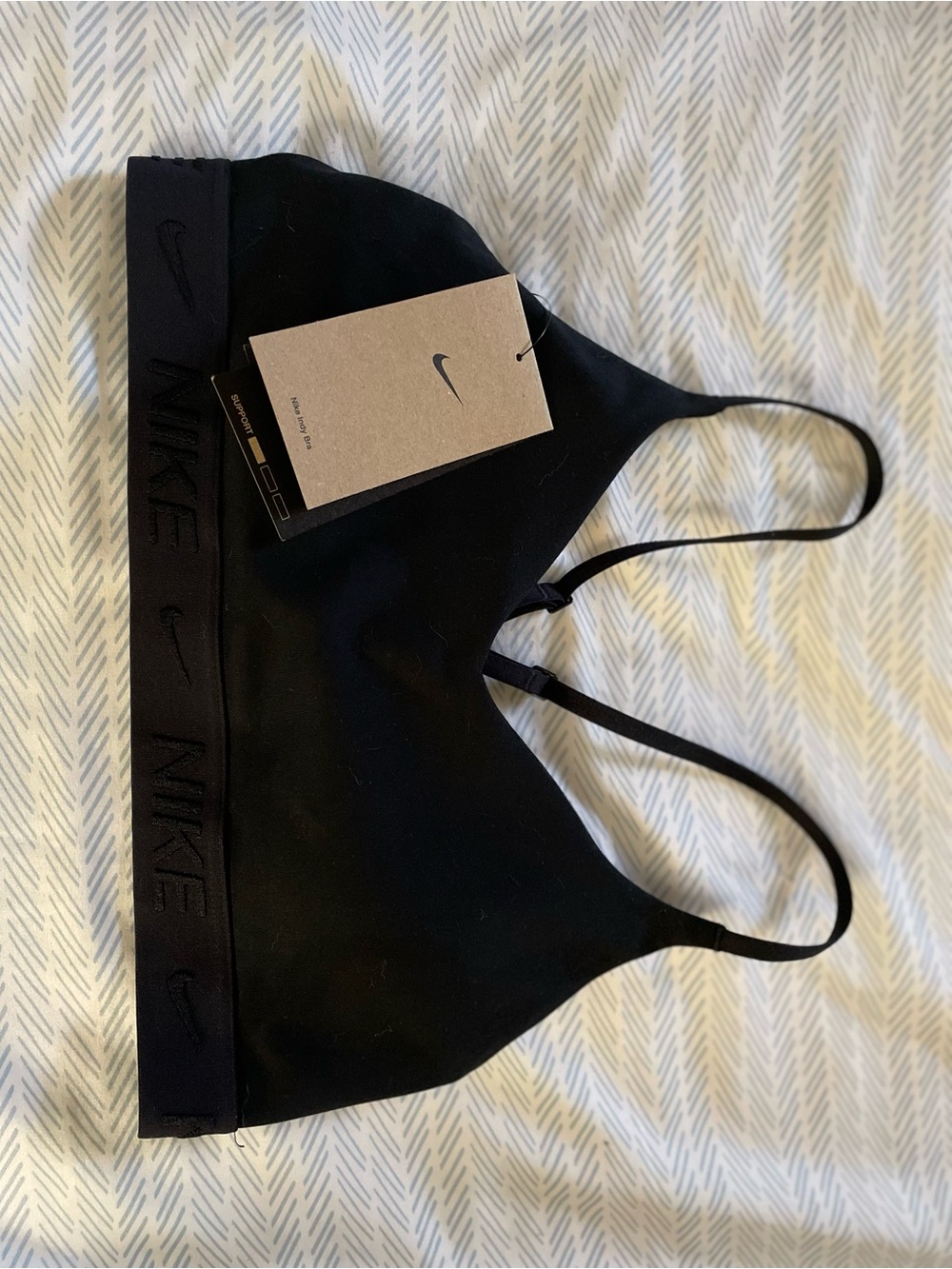 Nike Black Minimalist Logo Band Bralette